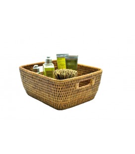 Handkerchief box rectangular Adélie - rattan honey