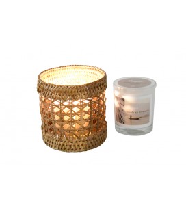 Vaso di candela e candela "Scalo in Birmania" honey rattan