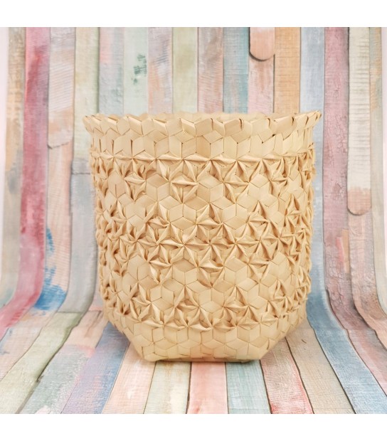 Cesto In Vimini Intrecciato Grande 50x35x38 Cm: Per Spesa, Picnic O Conservazione, Con Inserti In Tessuto