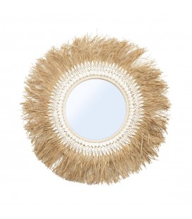 Ginger mirror - specchio rotondo in rafia e conchiglie Ø100cm