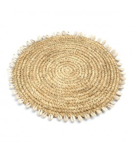 Set de table en raphia naturel et coquillages