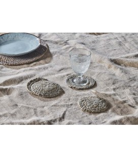 Set de table en raphia naturel et coquillages