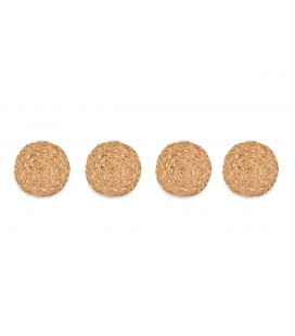 Set di 4 sottobicchieri in canapa naturale - 11cm