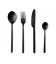 Set di 4 posate Black Velvet nero opaco