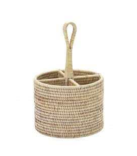 Range-utensils round-Concerto - rattan white brushed