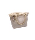 Sac en coton et perles de bois - made in france