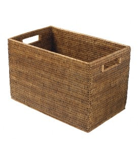 Trash can rectangular Perrine - rattan honey