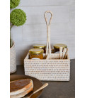 Door-jam jars Jean - rattan white brushed