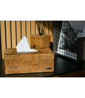 Handkerchief box rectangular Adélie - rattan honey