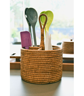 Range-utensils round-Coralie - rattan honey