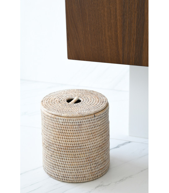 Mobile pattumiera con 3 secchi bianco 40x25x102H cm - Elide
