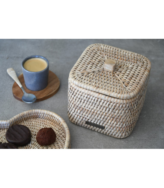 Mobile Da Bagno Versa Con 2 Cestini In Rattan - Scaffale Stretto 104x32x60 Cm - Design Nordico Per Bagno, Cucina O Soggiorno