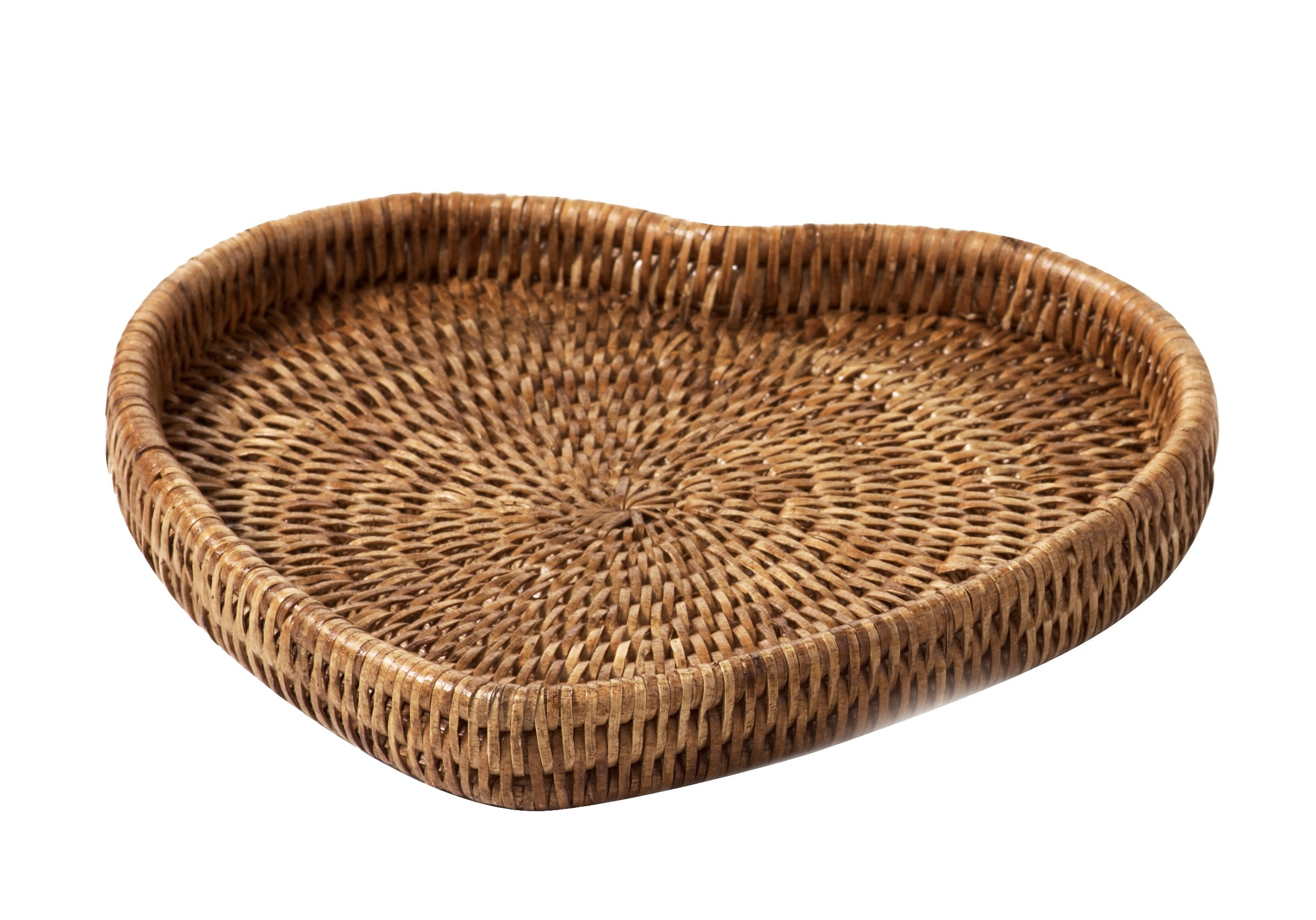 Vassoio Rotondo In Rattan Intrecciato A Mano - Naturale - Per Servire, Colazione A Letto, Decorazione Tavolino - Regalo Artigianale