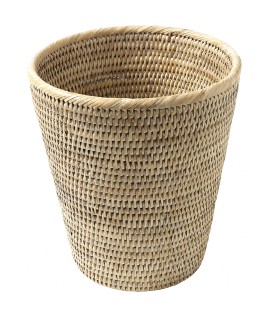 Trash in bathroom, Jessica - rattan white brushed