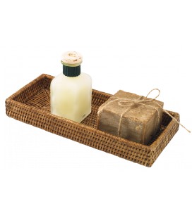 Small rectangular plate Basile - rattan honey