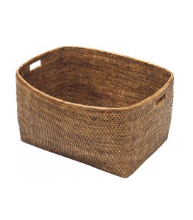 Trash can with handles, Carl - rattan honey