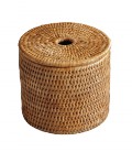 Contenitore per cotone cilindrico Lola - rattan miele