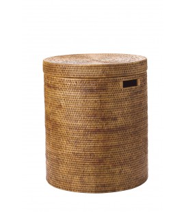 Laundry basket the cylindrical Family - rattan honey