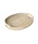 Plateau ovale Sultan en rotin blanc cérusé avec anses bois
