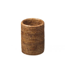 Pot cylindrique Olivier - rotin miel