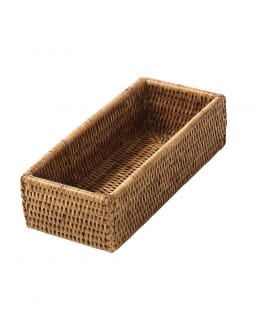 Recycle bin, rectangular, Fanie - rattan honey