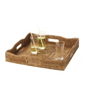 Large tray square wave Océlia - rattan honey