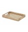 Small rectangular plate Taiki - rattan white brushed