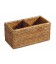Corbeille 2 cases pour salle de bain rotin miel et porcelaine