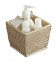 Trash square Manon, rattan white brushed