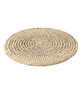 Sottopentola rotondo in rattan bianco 26,5 cm