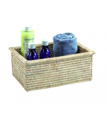 Locker rectangular natural rattan - Tasty colours white brushed