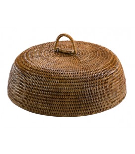 Campana vassoio in rattan naturale - Clochette color miel