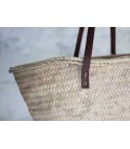 Shopping cart moroccan Hasani leather and palm leaves
