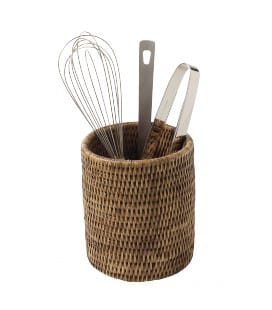 Pentola per utensili, cilindrica Melina - rattan miele